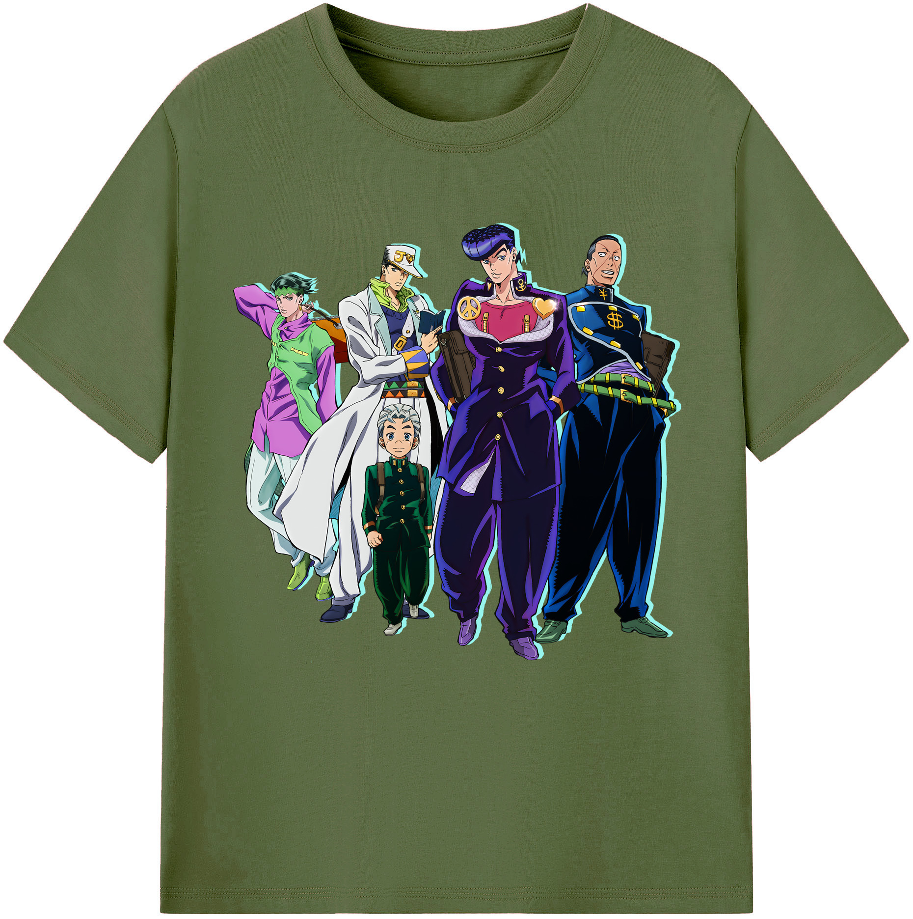（画像用） ジョジョの奇妙な冒険 JoJo's Bizarre Adventure 綿100％半袖Tシャツ（フロントプリント）